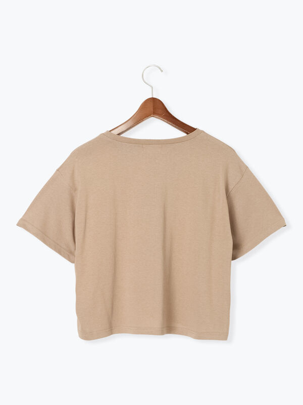 セール】 【接触冷感】ラインストーンクロップドTシャツ（オフホワイト