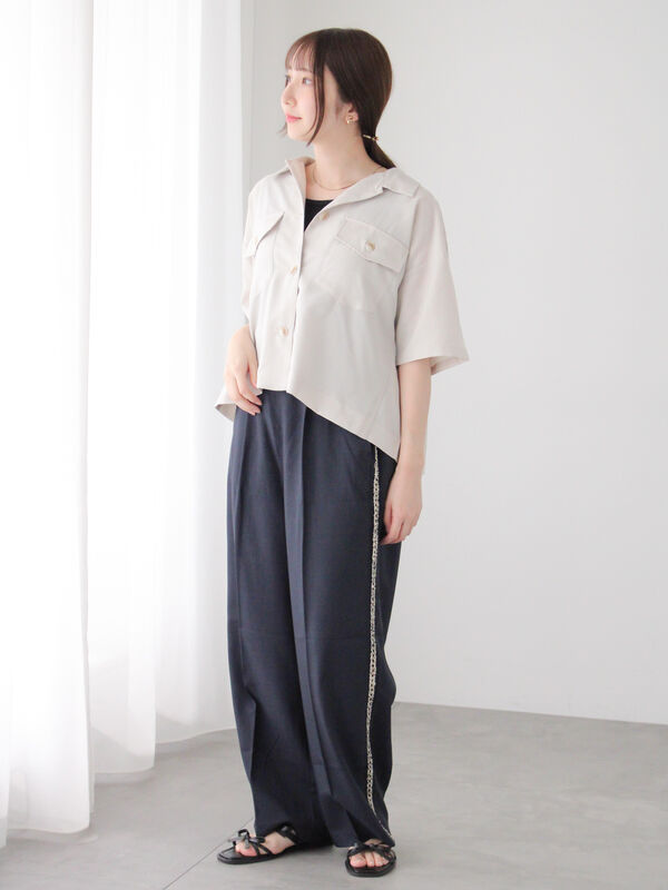 セール】 サイドラインストレートパンツ（グレー/ブラック/ネイビー