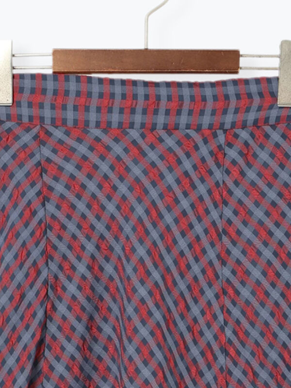 セール】 シアーチェックフレアスカート（ブラック/ブラウン