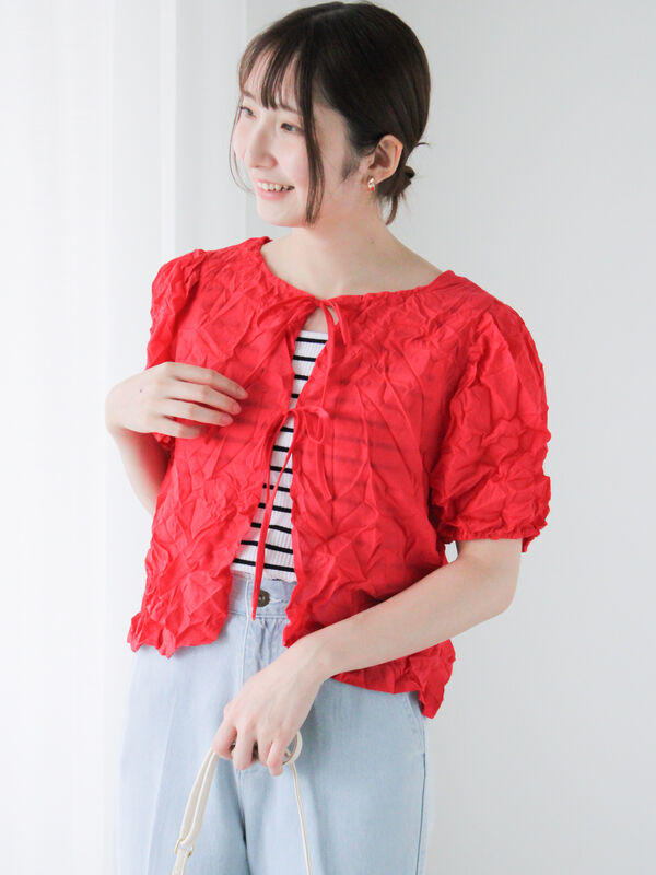 しわ加工前後2WAYブラウス（レッド）｜Te chichi TERRASSE（テチチ テラス）通販