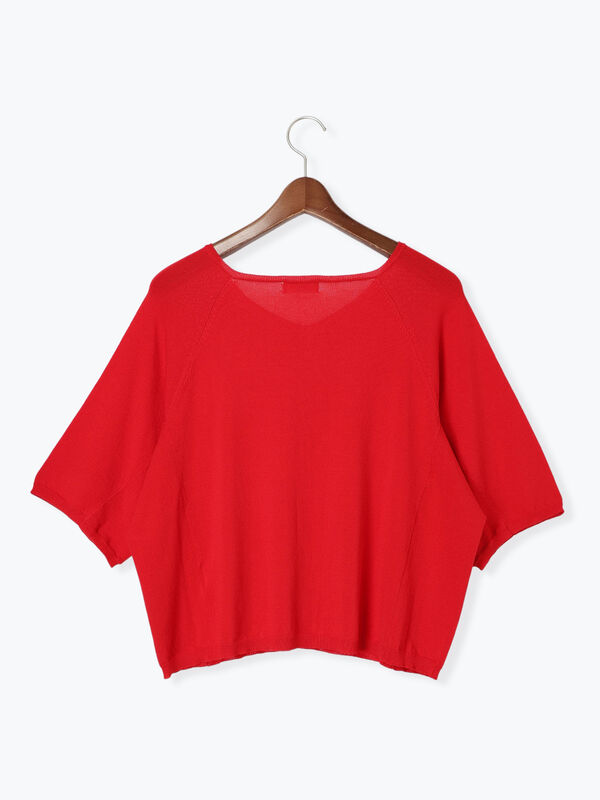 ドニ様 セール】 【抗菌防臭】Vネックドルマンニット（オフホワイト