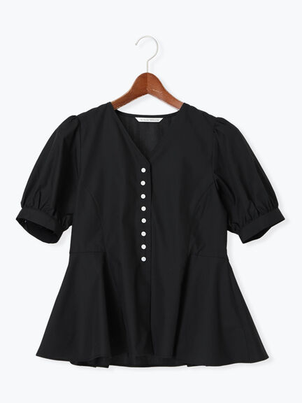 Vネックペプラムブラウス（オフホワイト/ブラック/ブルー）｜Te chichi TERRASSE（テチチ テラス）通販