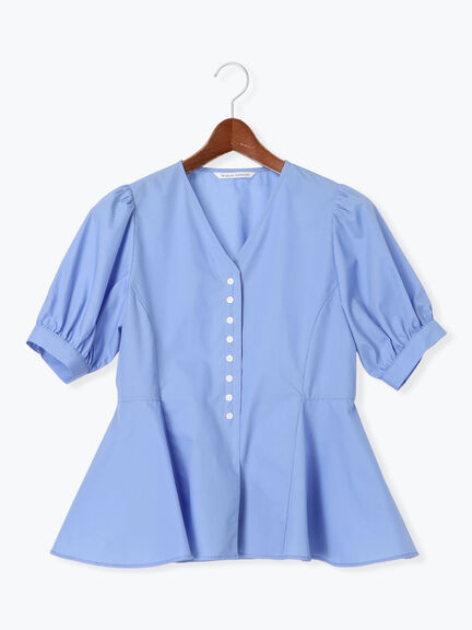 Vネックペプラムブラウス（オフホワイト/ブラック/ブルー）｜Te chichi TERRASSE（テチチ テラス）通販