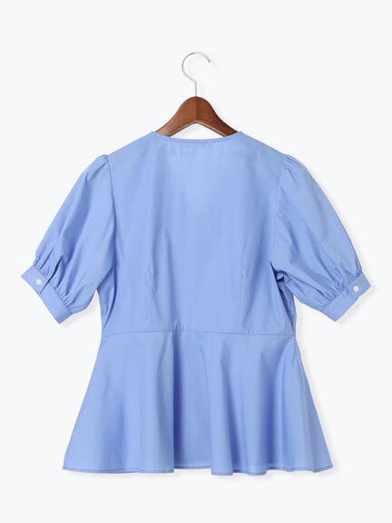 Vネックペプラムブラウス（オフホワイト/ブラック/ブルー）｜Te chichi TERRASSE（テチチ テラス）通販