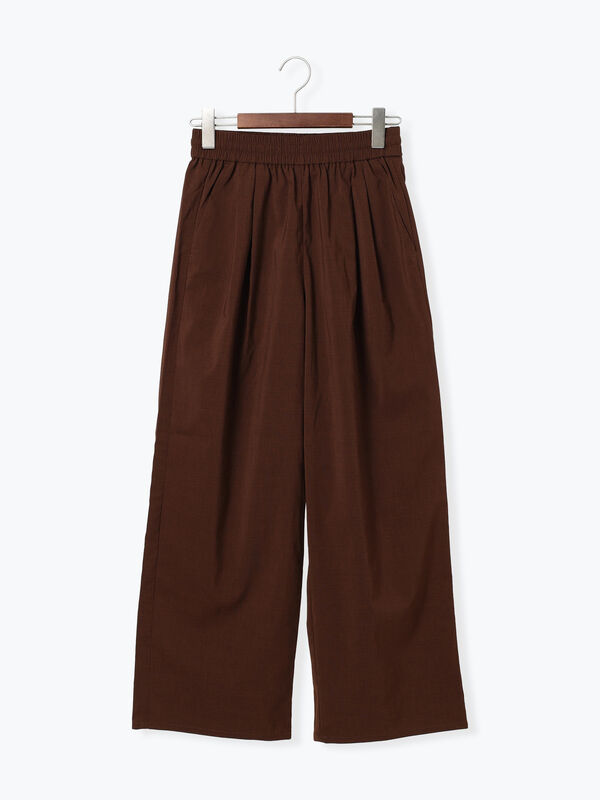 セール】 麻調タック入りイージーパンツ（ブラック/ベージュ/ブラウン