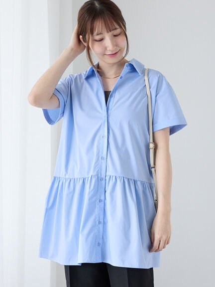 くまさん様 ワンピース Sブルー SLY | BIG COLLOR ZIP UP 2P ショートワンピース (ワンピース