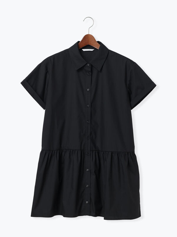 セール】 ティアード切り替えミニ丈ワンピース（オフホワイト/ブラック