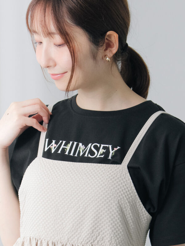 セール】 フラワーロゴプリントTシャツ（オフホワイト/ブラック