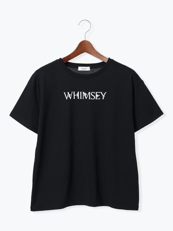 セール】 フラワーロゴプリントTシャツ（オフホワイト/ブラック