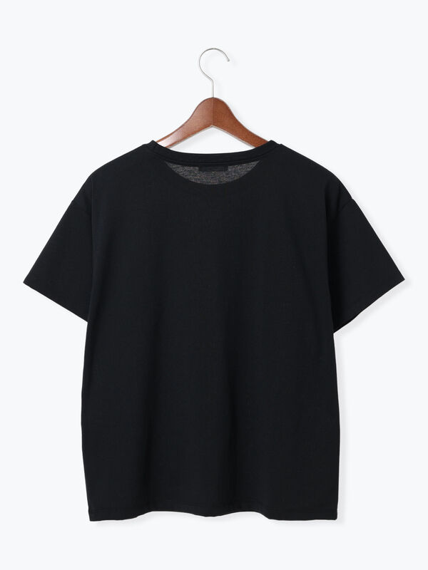 茶客 セール】 フラワーロゴプリントTシャツ（オフホワイト/ブラック