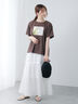 フラワー転写プリントTシャツ（オフホワイト/ブラック/ブラウン）｜Te chichi TERRASSE（テチチ テラス）通販