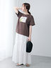 フラワー転写プリントTシャツ（オフホワイト/ブラック/ブラウン）｜Te chichi TERRASSE（テチチ テラス）通販