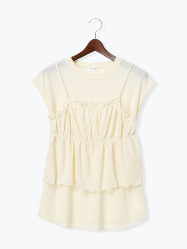 ワッフルビスチェセットTシャツ（オフホワイト）｜Te chichi TERRASSE（テチチ テラス）通販
