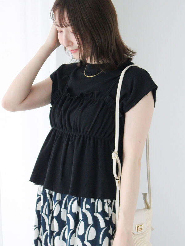 ワッフルビスチェセットTシャツ（ブラック）｜Te chichi TERRASSE（テチチ テラス）通販