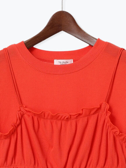 ワッフルビスチェセットTシャツ（オフホワイト/ブラック/オレンジ）｜Te chichi TERRASSE（テチチ テラス）通販