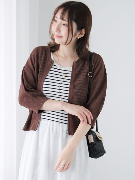 SASSAFRAS ダークブラウン カーディガン SASSAFRAS DIGS CREW CARDE JACKET SF-232052 -アウター
