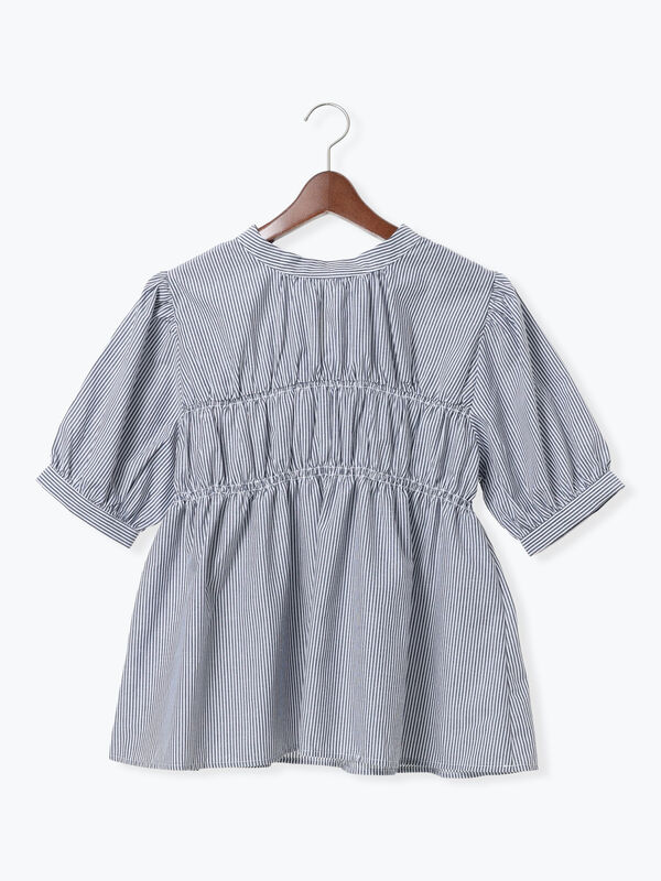 セール】 【接触冷感/イージーケア】前後2WAYシャーリングブラウス