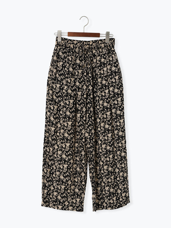 セール】 リネン混イージーパンツ（チャコールグレー/ブラック