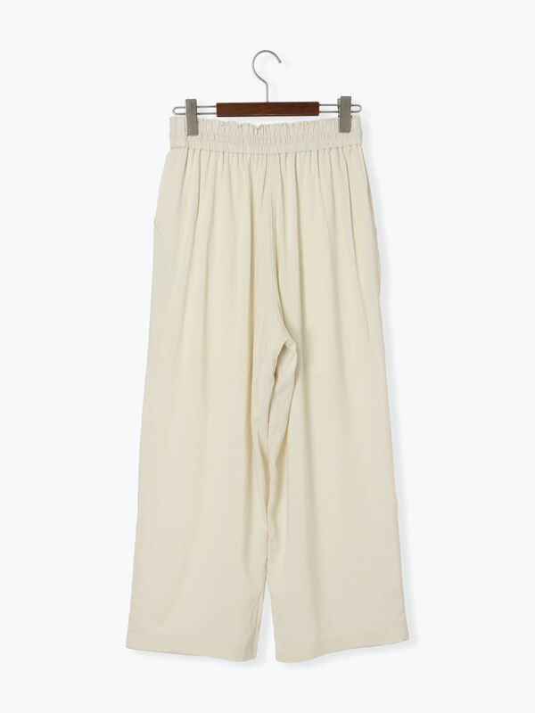 セール】 リネン混イージーパンツ（チャコールグレー/ブラック