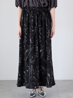 セール】 【選べる着丈】無地/柄アソートギャザースカート（オフ