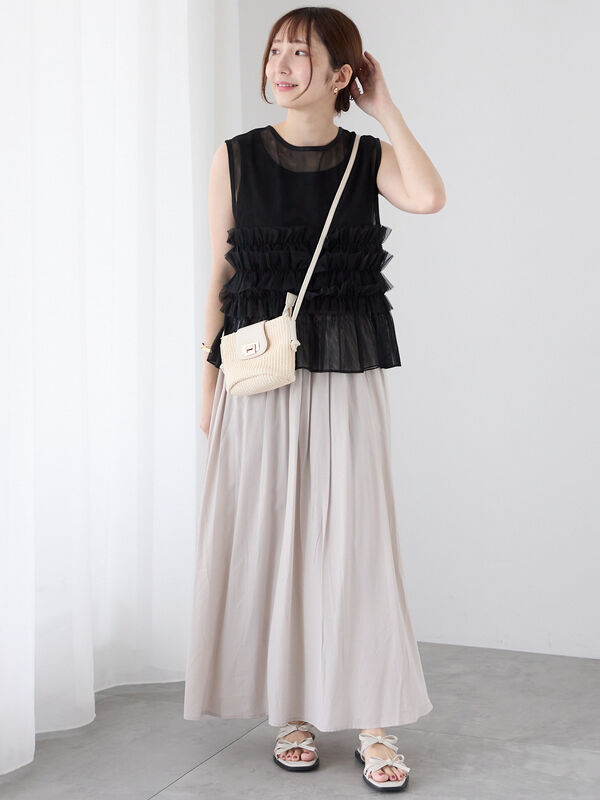 セール】 【選べる着丈】無地/柄アソートギャザースカート（オフ