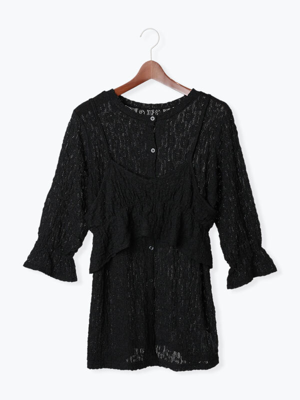 Chantal Thomassビスチェ 　【新品、未使用】 セール】 ビスチェ付きカットレーストップス（オフホワイト