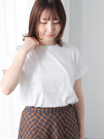 ハートモチーフホットフィットTシャツ（オフホワイト/ブラック/ブラウン）｜Te chichi TERRASSE（テチチ テラス）通販