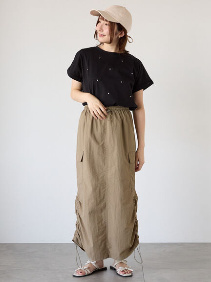 ハートモチーフホットフィットTシャツ（オフホワイト/ブラック/ブラウン）｜Te chichi TERRASSE（テチチ テラス）通販