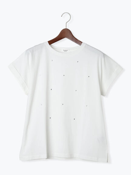 ハートモチーフホットフィットTシャツ（オフホワイト/ブラック/ブラウン）｜Te chichi TERRASSE（テチチ テラス）通販