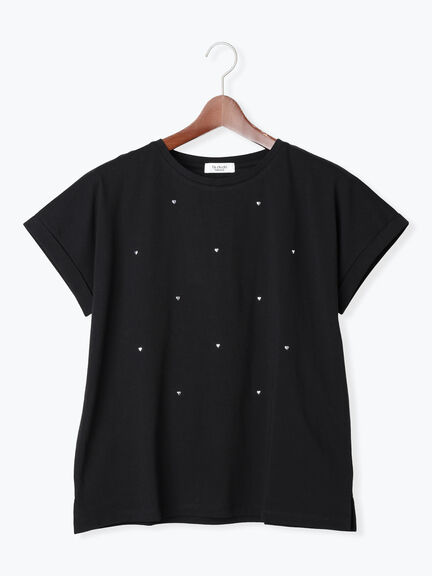 ハートモチーフホットフィットTシャツ（オフホワイト/ブラック/ブラウン）｜Te chichi TERRASSE（テチチ テラス）通販