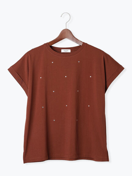 ハートモチーフホットフィットTシャツ（オフホワイト/ブラック/ブラウン）｜Te chichi TERRASSE（テチチ テラス）通販
