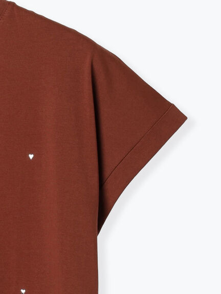 ハートモチーフホットフィットTシャツ（オフホワイト/ブラック/ブラウン）｜Te chichi TERRASSE（テチチ テラス）通販