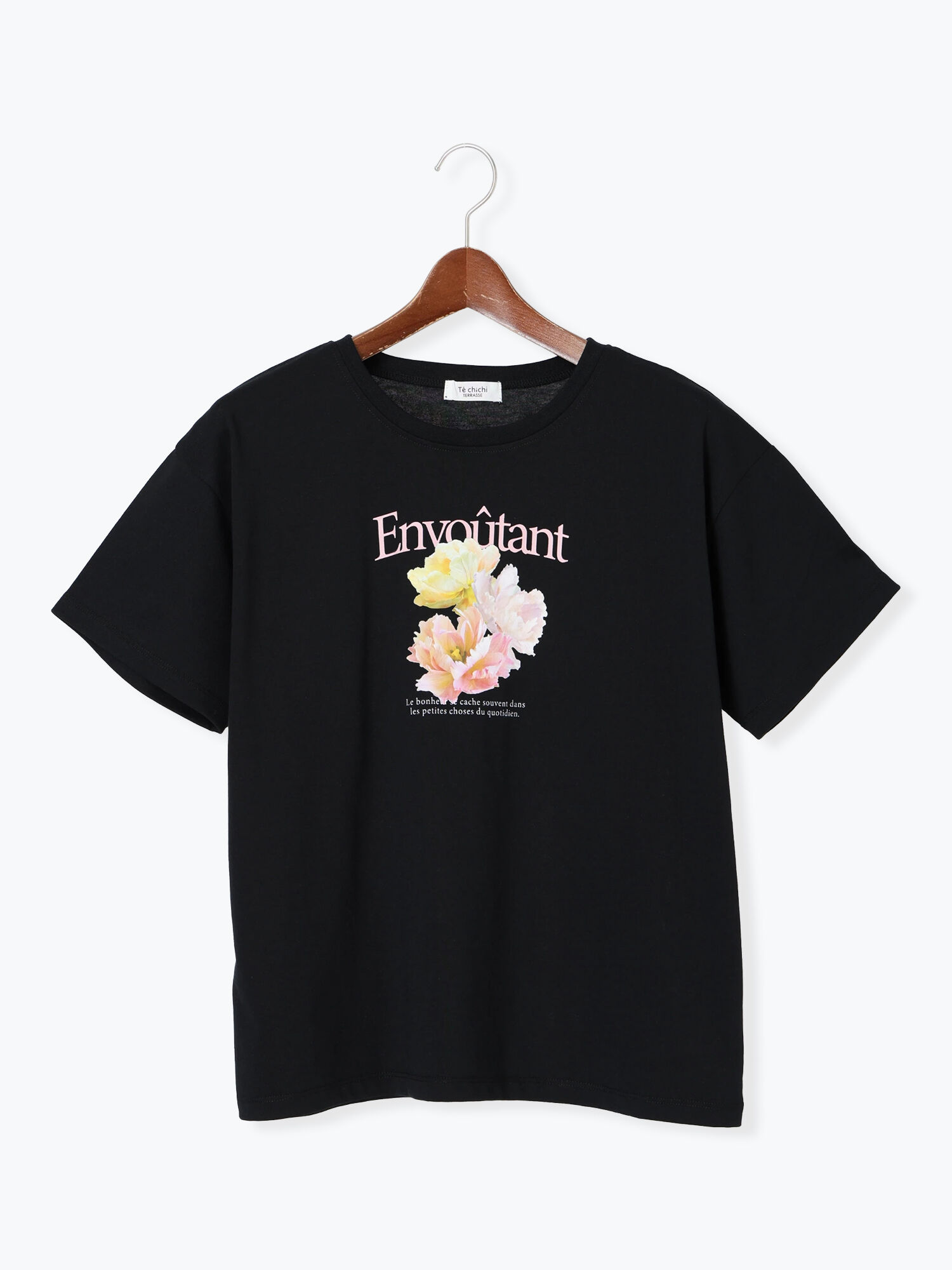 セール】 フラワーモチーフプリントTシャツ（オフホワイト
