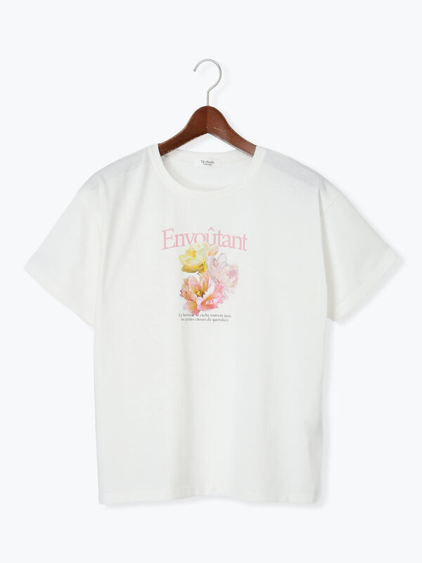 フラワーモチーフTシャツ セール】【UNIT CHEST】unique unisex T-shirt OIF designer