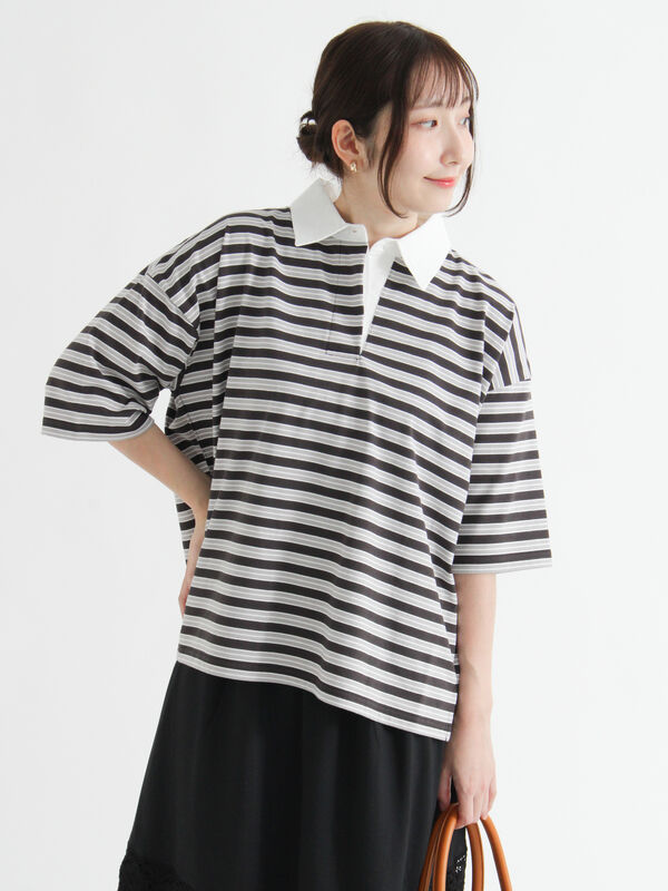 MACHATT マチャット　ボーダーラガーシャツ　グリーン MACHATT マチャットボーダーラガーシャツグリーン