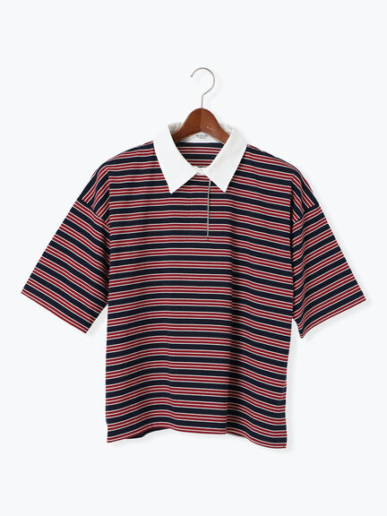 マルチボーダーラガーシャツ《2025autumn catalog item》（チャコールグレー/モカ/ネイビー）｜Te chichi TERRASSE（テチチ テラス）通販