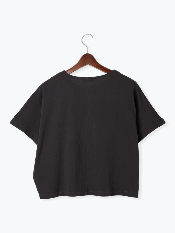 セール】 モチーフレースTシャツ（オフホワイト/チャコールグレー