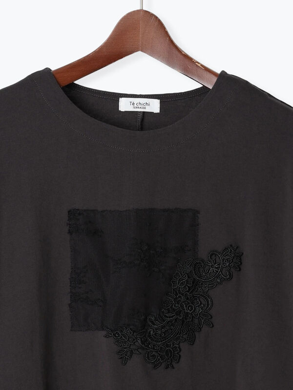 セール】 モチーフレースTシャツ（オフホワイト