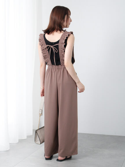 【美品】deres デレス 12th ワンピース ブラウン 茶 サイズ1 アズ as Home by TEMPUR パイル サイドギャザーワンピース