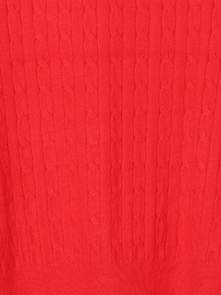 もちもちケーブルVネックニット（オフホワイト/グレー/ブラック/レッド）｜Te chichi TERRASSE（テチチ テラス）通販