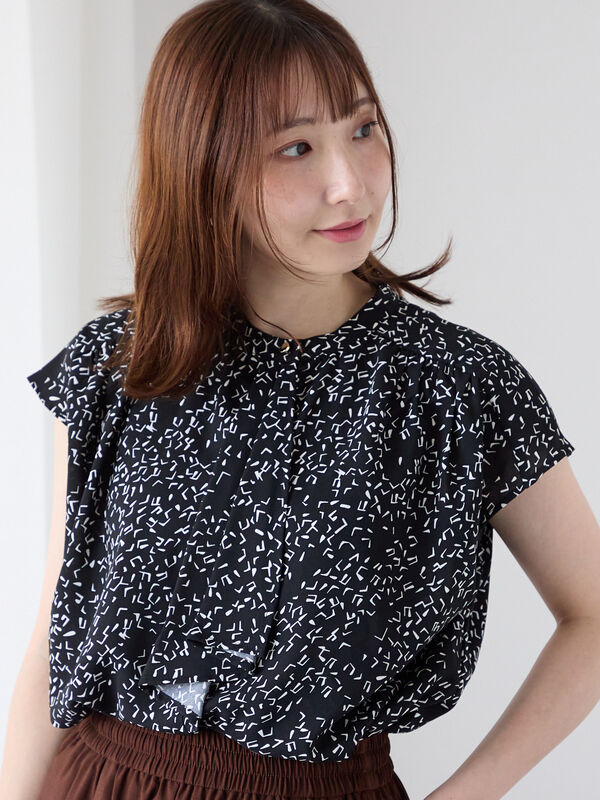 アトリエggボウタイブラウスグリーン×ホワイトドット柄サイズ18 アトリエggボウタイブラウスグリーン×ホワイトドット柄サイズ18