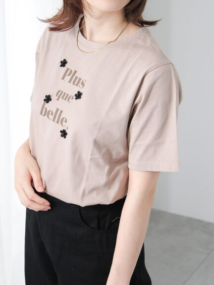 フラワーモチーフプリントTシャツ（オフホワイト/ブラック/モカ）｜Te chichi TERRASSE（テチチ テラス）通販