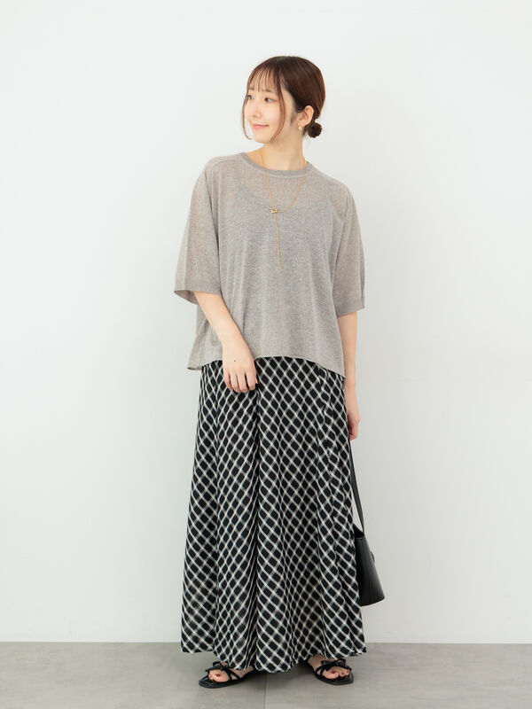 【美品】2021ss チェック裾タチキリ セットアップ セール】セットアップ タックキャミソール（キャミソール