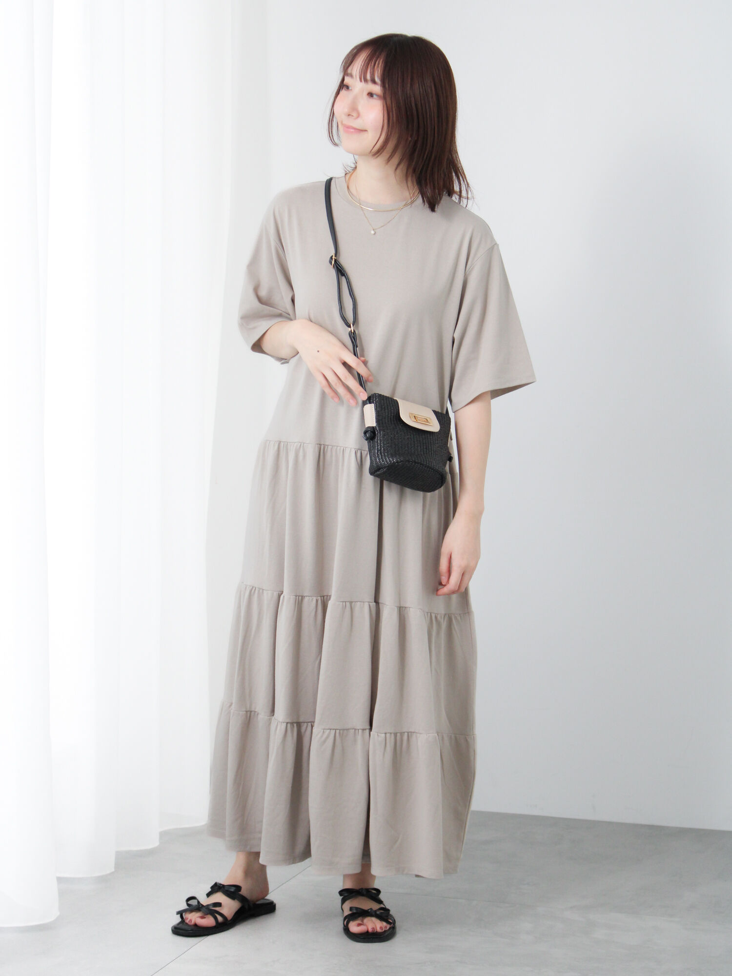Cana プラダ ワンピース ペチコート付きラインフラワーワンピース《2021 SUMMER STYLE 》