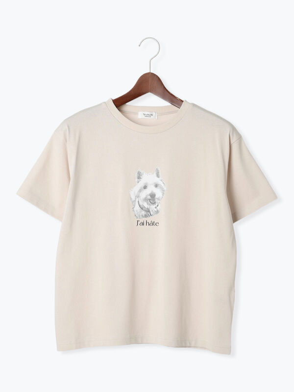 【接触冷感】犬モチーフプリントTシャツ（ベージュ）｜Te chichi TERRASSE（テチチ テラス）通販