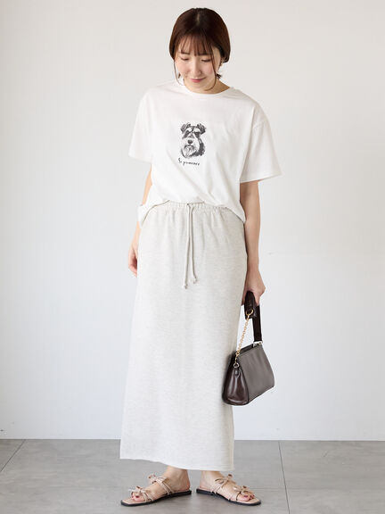 【接触冷感】犬モチーフプリントTシャツ（オフホワイト/チャコールグレー/ベージュ）｜Te chichi TERRASSE（テチチ テラス）通販