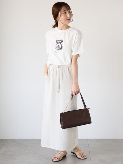 【接触冷感】犬モチーフプリントTシャツ（オフホワイト/チャコールグレー/ベージュ）｜Te chichi TERRASSE（テチチ テラス）通販