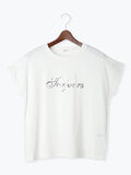 【接触冷感】スパンコールロゴフレンチスリーブTシャツ(オフホワイト)|Te chichi TERRASSE(テチチ テラス)通販