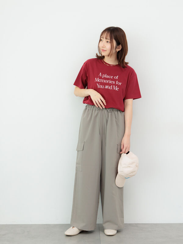 セール】 【接触冷感】ロゴプリントTシャツ（オフホワイト/ブラック