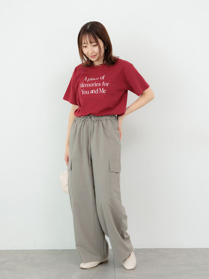 【接触冷感】ロゴプリントTシャツ（オフホワイト/ブラック/ボルドー）｜Te chichi TERRASSE（テチチ テラス）通販